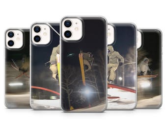 Skiing Phone Case Night Freestyle Ski Cover for iPhone 17Pro, 16, 15, 14, 13, Samsung S25, S24, S23, A56, A15, Pixel 10Pro, 9A, 8A, 8Pro, 7A