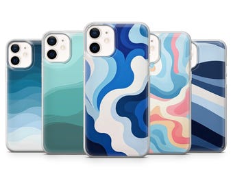 Abstract Phone Case Wavy Aesthetic Cover for iPhone 17Pro 16, 15, 14, 13 Samsung S25, S24, S23, A56, A15 Pixel 10Pro 9A, 8A, 8Pro 7A