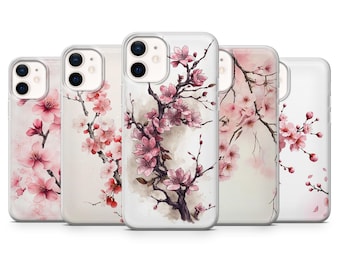 Cherry Blossom Phone Case Sakura Floral Cover for iPhone 17, 16E, 15, 14, 13 Samsung S25, S24, S23, A56, A15 Pixel 10Pro XL, 9A, 8A, 8Pro 7A
