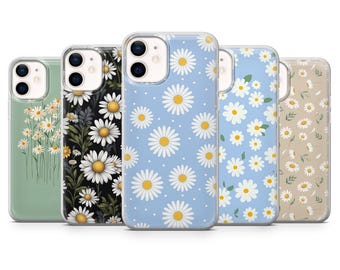 Daisy Phone Case Floral Flower Cover for iPhone 17, 16, 15, 14 13 Samsung S25, S24, S23, A56, A15 Pixel 10Pro XL, 9A, 8A, 8Pro 7A