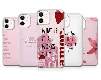Motivational Phone Case Self Love Girly Cover for iPhone 17Pro, 16, 15, 14, 13, Samsung S25 S24, S23, A56, A15, Pixel 10Pro 9A, 8A, 8Pro, 7A