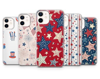 Patriot Phone Case 4th of July America Cover for iPhone 17Pro, 16, 15, 14, 13, Samsung S25, S24, S23, A56, A15 Pixel 10Pro 9A, 8A, 8Pro, 7A