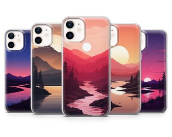 Funda para teléfono con amanecer y atardecer, paisaje natural, para iPhone 17Pro 16, 15, 14 y 13, Samsung S25, S24, S23, A56, A15, Pixel 10Pro 9A, 8A, 8Pro 7A