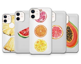 Funda para móvil con diseño de frutas, estilo tropical veraniego, compatible con iPhone 17 Pro, 16, 15, 14, 13, Samsung S25, S24, S23, A56, A15, Pixel 10 Pro, 9A, 8A, 8 Pro, 7A