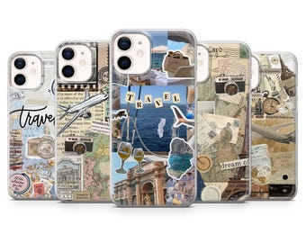 Travel Phone Case Vintage Wanderlust Cover for iPhone 17Pro, 16, 15, 14, 13, Samsung S25, S24, S23, A56, A15, Pixel 10Pro, 9A, 8A, 8Pro, 7A