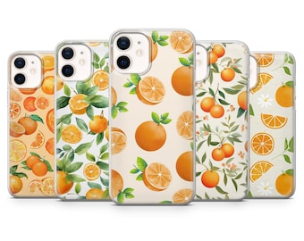 Funda naranja para teléfono con diseño de mandarina cítrica para iPhone 17 Pro, 16, 15, 14, 13, Samsung S25, S24, S23, A56, A15, Pixel 10 Pro, 9A, 8A, 8 Pro, 7A