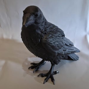 Raven Figurine | Raven Statue | Bird Decor & Miniature