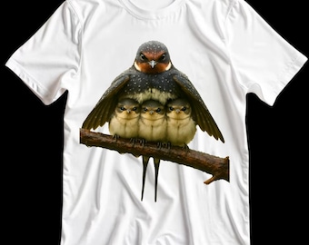 Bird Family Watercolor Illustration PNG | Emotional Nature Art | Instant Download