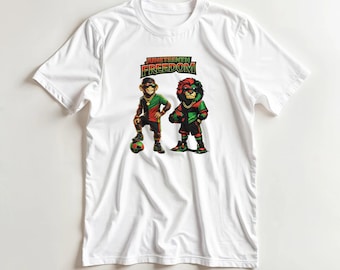 Juneteenth Soccer Shirt Monkey Lion Freedom Streetwear Unisex Gildan 5000 T-Shirt