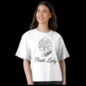 Plant Lady PNG • Botanical Line Art • Monstera Leaf Illustration • Digital Download • Minimalist Plant Lover Design