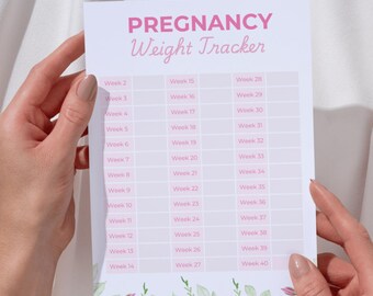 Pink Pregnancy Weight Tracker Printable Maternity Weight Log Baby Bump Progress Chart Prenatal Planner Expecting Mom Health Digital Tracker