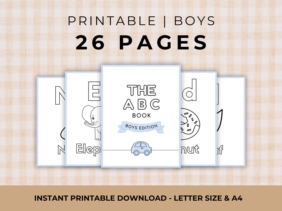 Boys ABC Coloring Book: Fun Learning Pages (digital Download) - Etsy