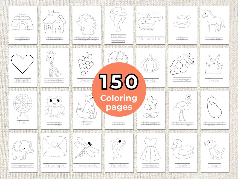 Tracing Pages Worksheets Word Trace - Etsy Canada