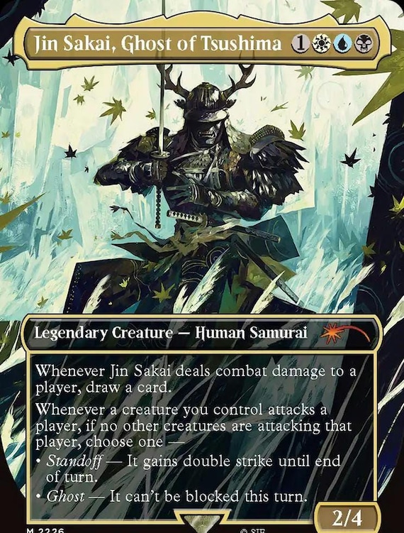マジック：ザ・ギャザリング Jin Sakai, Ghost of Tsushima non foil MTG Jin Sakai, Ghost of Tsushima Proxy - Etsy