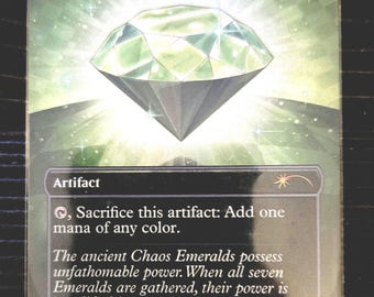 MTG Sonic《Chaos Emerald》Foil Holo Foil Proxy Card - Chaos Emerald White - Gloss Finish - Sonic