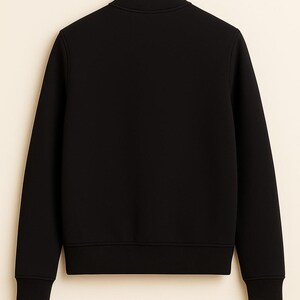 Svart mockabomberjacka | Streetstyle-jacka med dragkedja bild 2