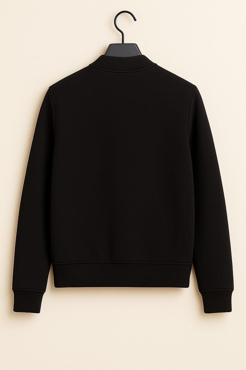 Svart mockabomberjacka | Streetstyle-jacka med dragkedja bild 2