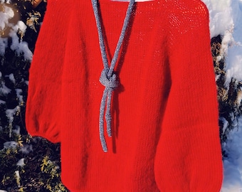 Oversized Handmade Spider Web Knit Sweater