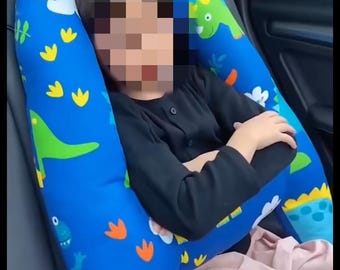 H-Shaped Travel Pillow for Car | Neck & Body Support Cushion | Long Distance Comfort Pillow | Adjustable Strap Seat Pillow | Handmade.PRE-OR