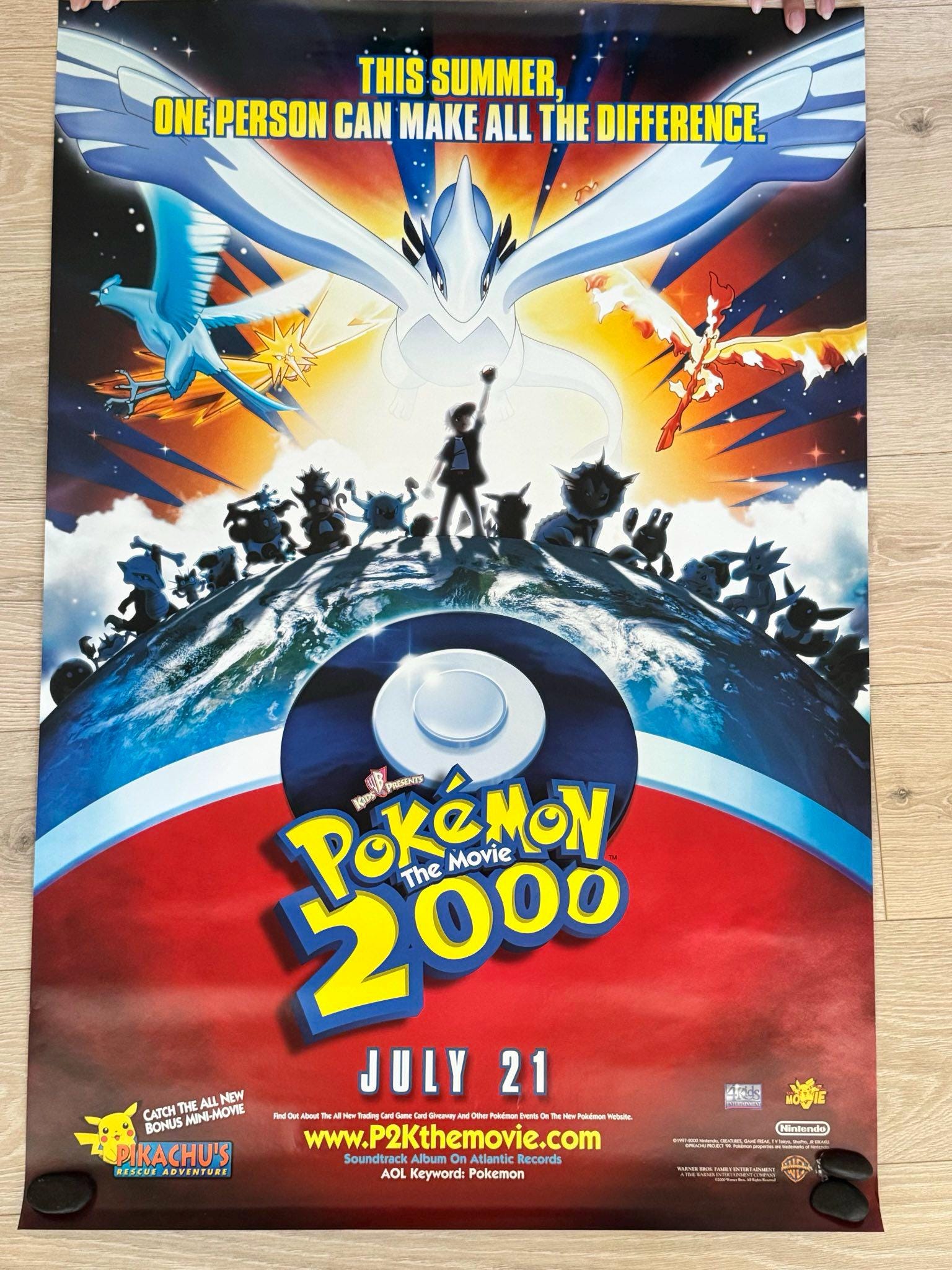Pokémon 2000 Movie Poster 27x40 Double Sided DS Original