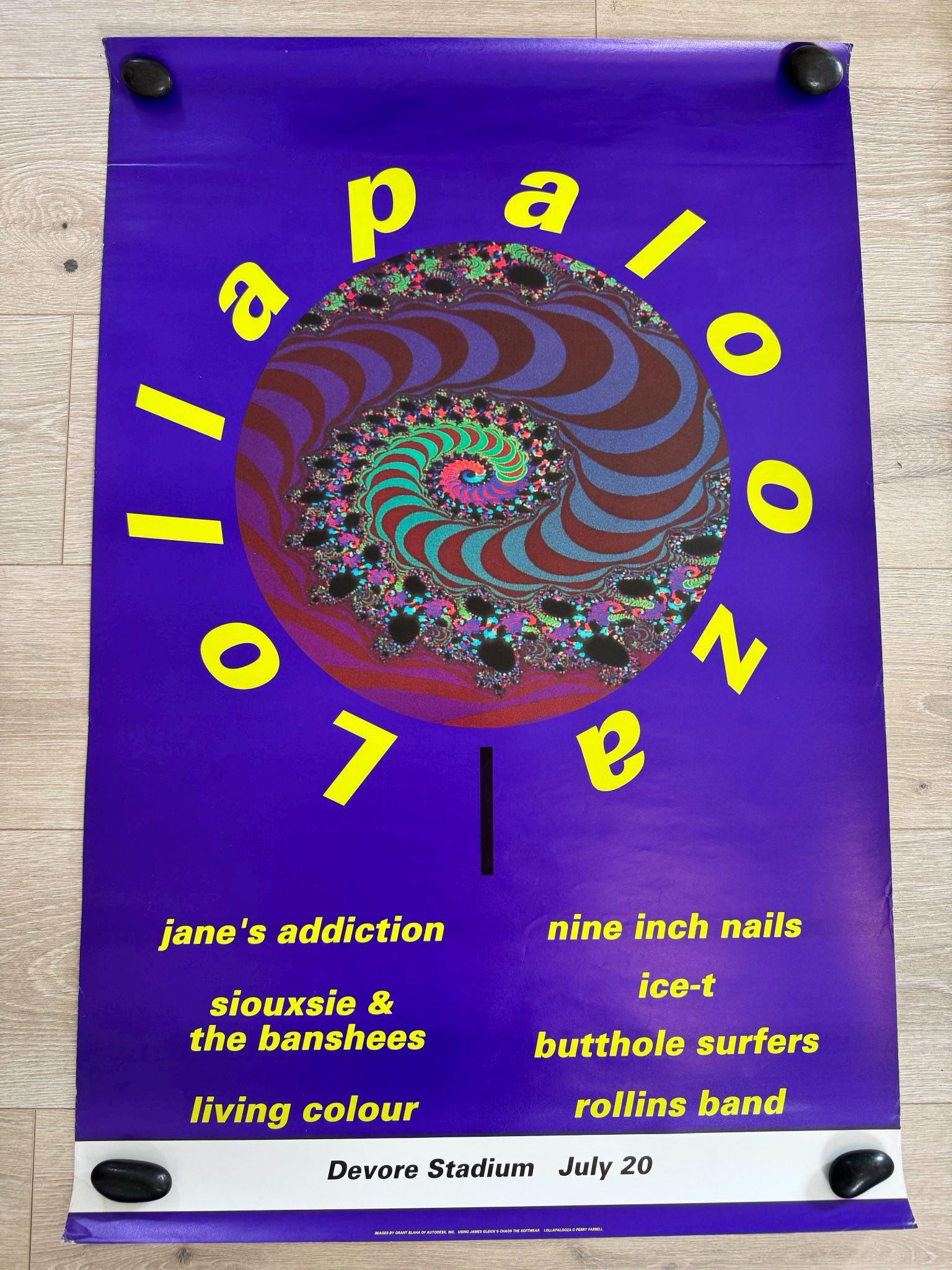 ☆LLICA☆ビンテージポスター☆1991年☆ Original Lollapalooza 1991 Poster – 34.5x23 Devore Stadium - Etsy