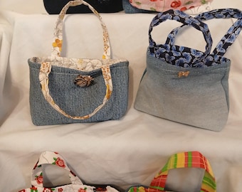 Cute unique Mini Denim Tote Bags