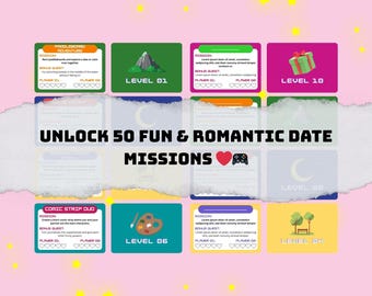Leuk date-avondspel | Kaarten voor 50 dates met ideeën voor stelletjes (digitale download)