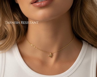 Gold Zodiac Choker with Birthstone Option – Real 18k gold plated - TARNISH-RESISTANT