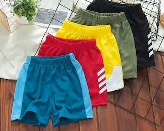 Toddler Athletic Shorts | 5 Color Options Red Blue Yellow Green Black | Kids Sporty Mesh Summer Bottoms | Tiny Bunny Boutique Playwear Gift