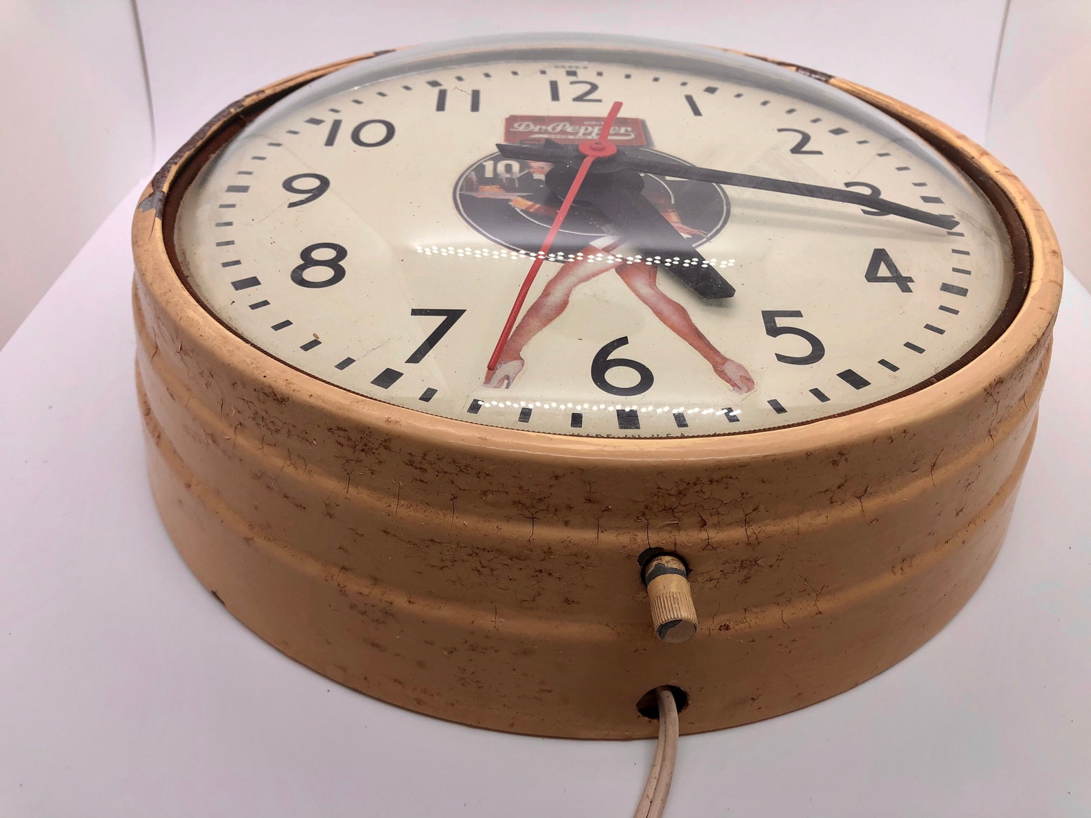 Vintage Simplex Dr. Pepper wall clock from the 1950s. Etsy