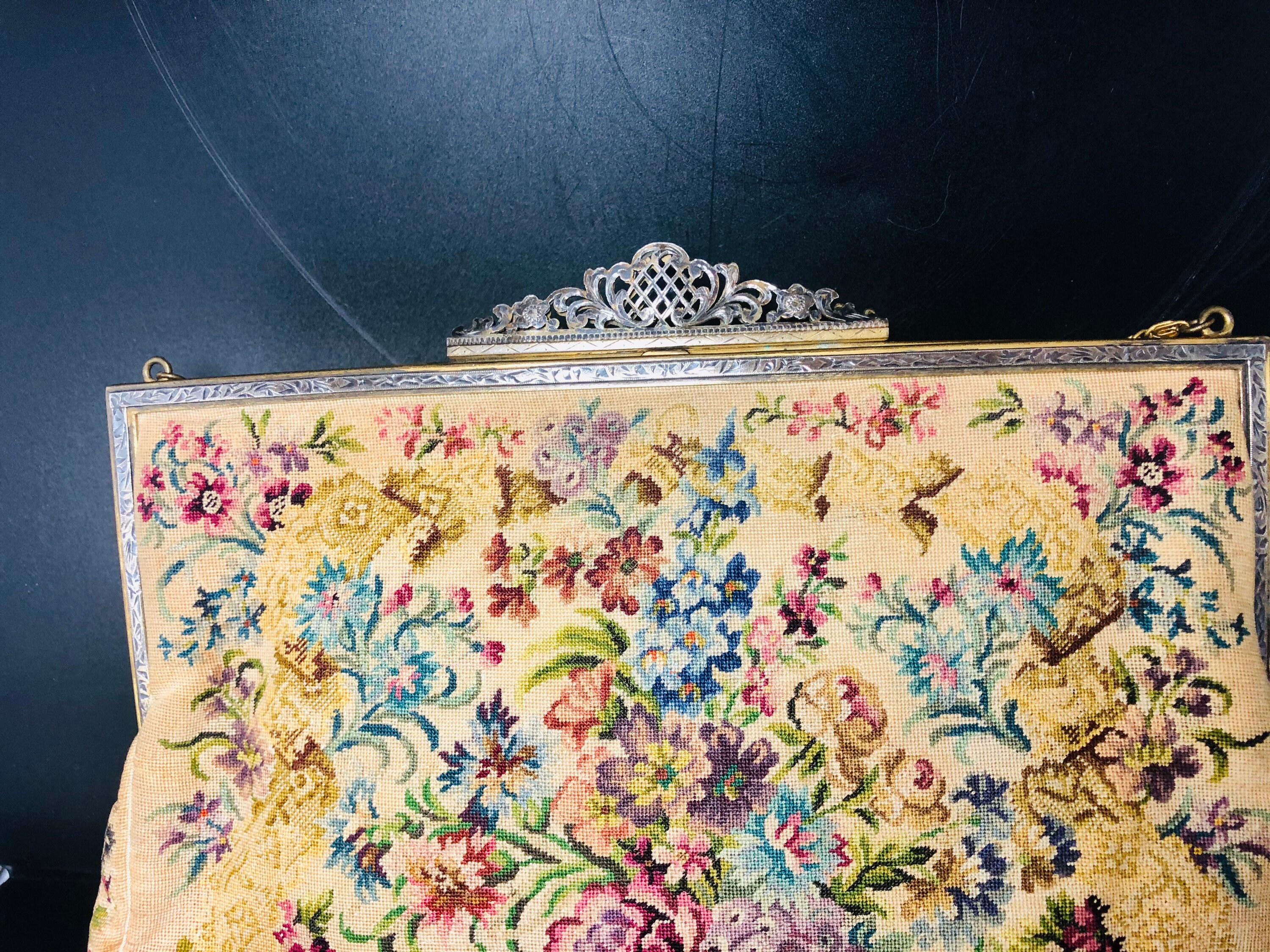 maria stransky プチポワン ハンドバッグ 刺繍 パティーバッグ