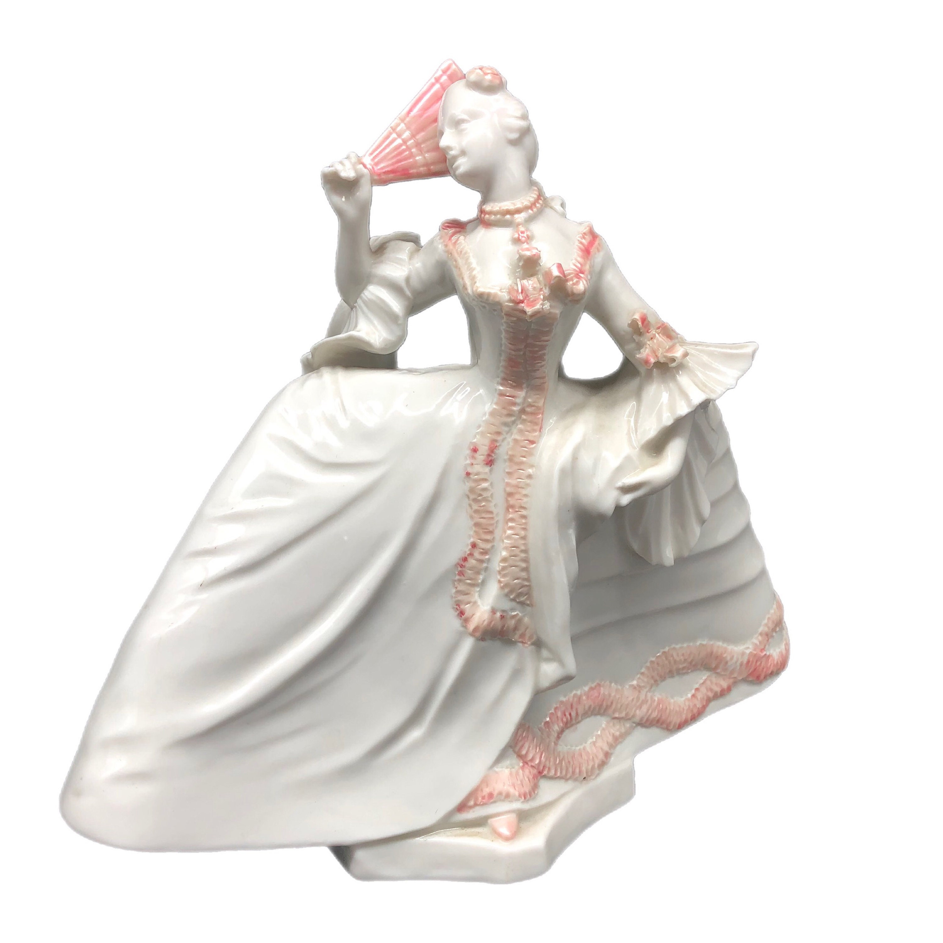 希少】ニンフェンブルク フィギュリン ピンクドレス 貴婦人像 希少
