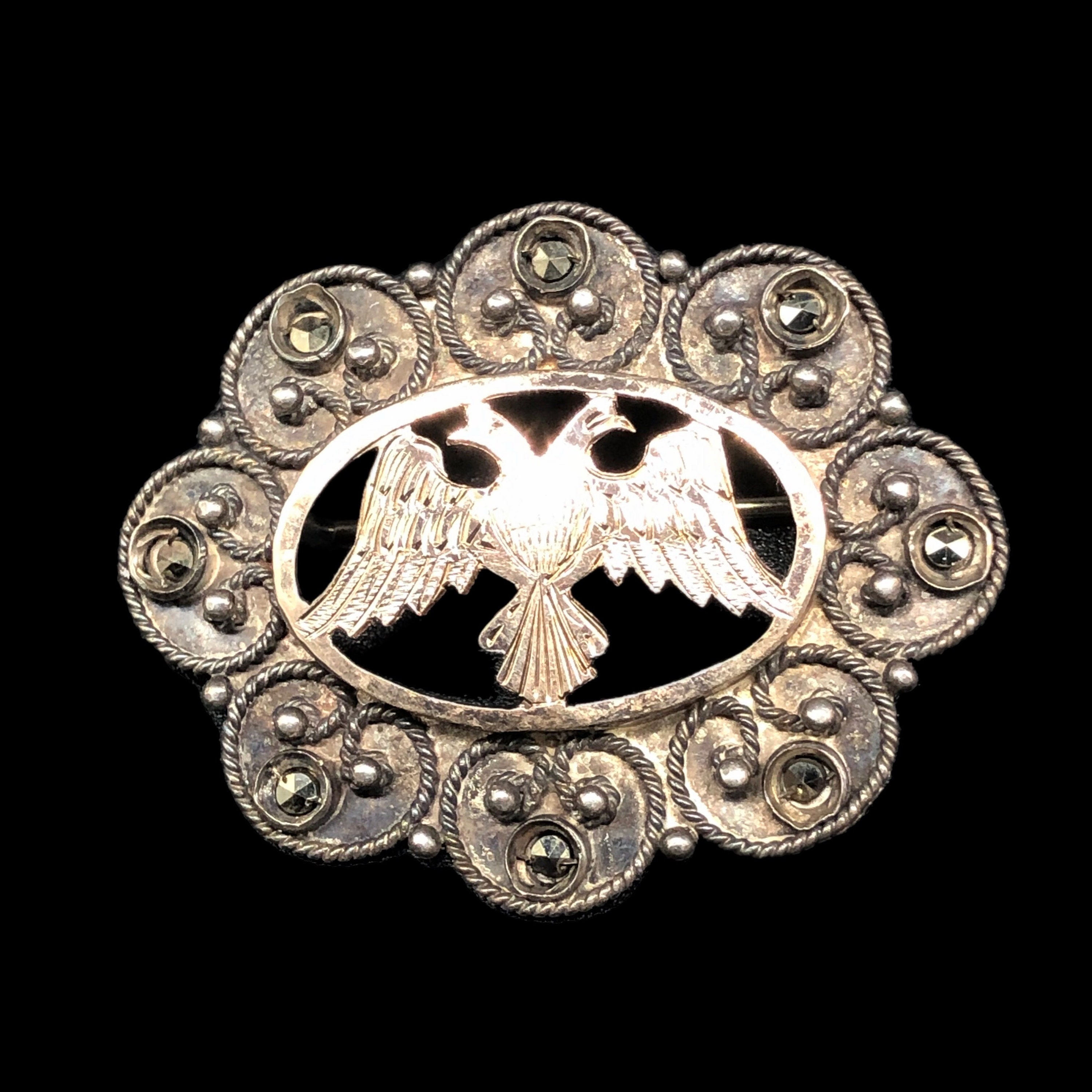 Royal Russian Double-headed Eagle Badge Luxury Animal Crown Brooch Pins  Men's Suit Collar Pin Chic Shirt Dress Daily Neckwear