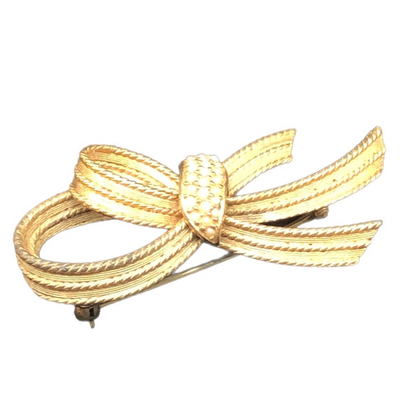 Vintage Ciner NY jewelry, Ciner brooch, gold tone… - image 1