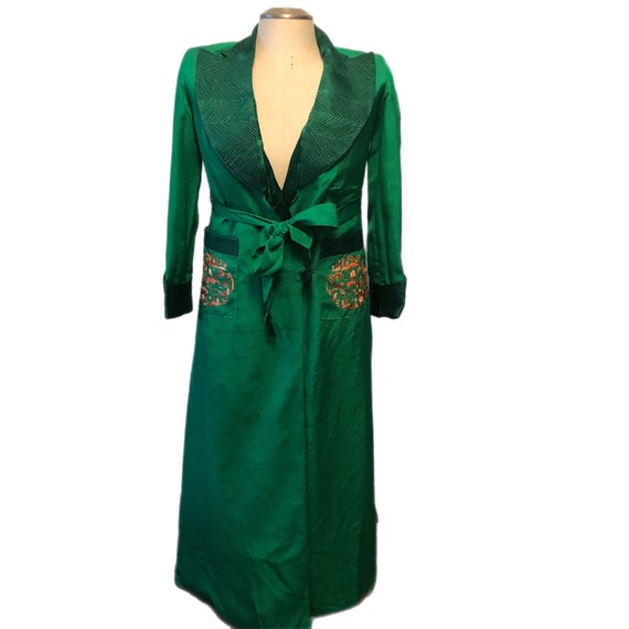 Green satin best sale duster