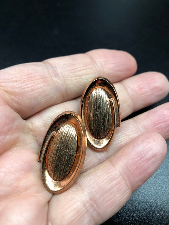 Vintage Renoir copper pin and earring set, MCM 19… - image 6