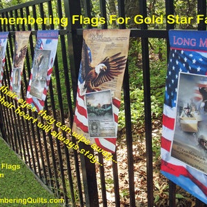 Duplicate Remembering Flag made for a Gold Star Family 26 D to help with cost of Materials, Etsy Fees & Shipping. I do this by myself. image 1