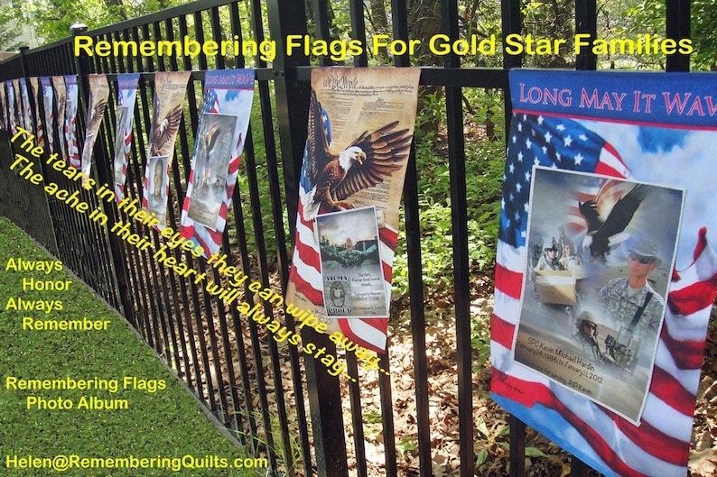 Duplicate Remembering Flag made for a Gold Star Family 26 D to help with cost of Materials, Etsy Fees & Shipping. I do this by myself. image 1