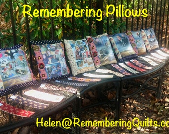 Military Remembering Pillow Sham  -12in x 12in - Your Photos Your Special Words Your Personalized Gift  - pillow insert additional cost