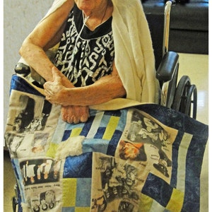 Quilt - Honoring the Memory of Young & Old.  Add Meaningful Words to Collages.  Alzheimer's Friendly.