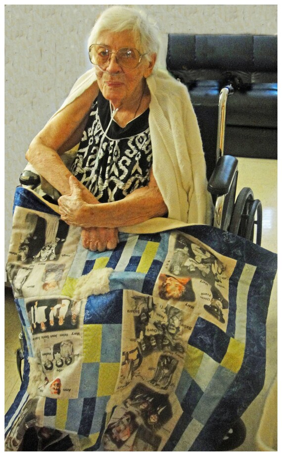 Quilt - Honoring the Memory of Young & Old.  Add Meaningful Words to Collages.  Alzheimer's Friendly.