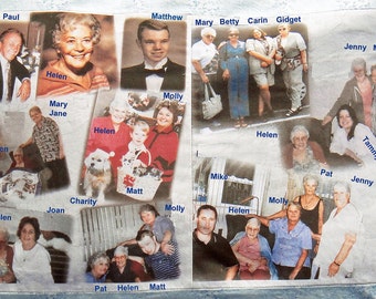 PHOTO FABRIC PANELS "Two"  8.5 in x 11 in. (quantity discount) of your Photos & Text Printed. Make your own quilt, pillow, craft