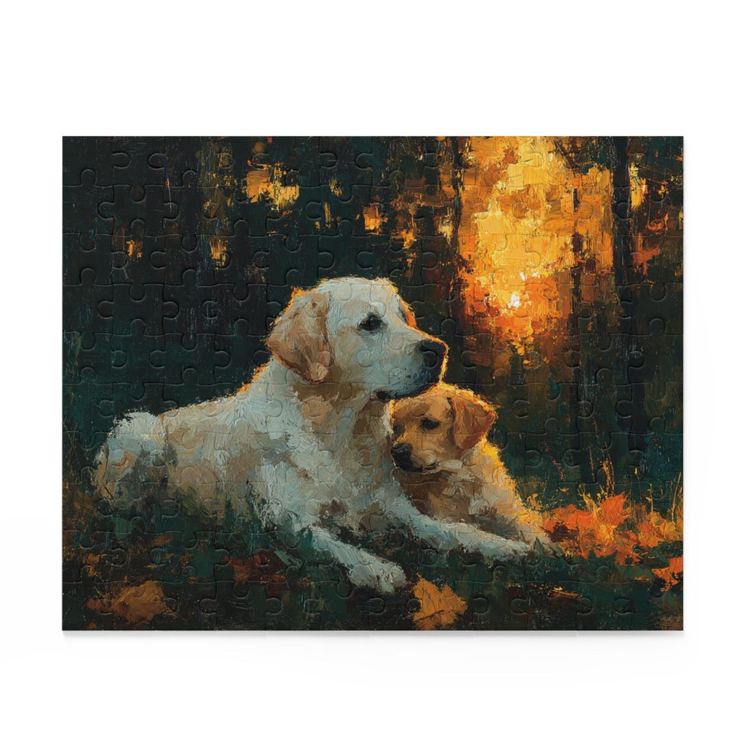 Golden Retriever Puppies Puzzle | Dog Art Jigsaw Puzzle, 120-500 Pcs - Etsy