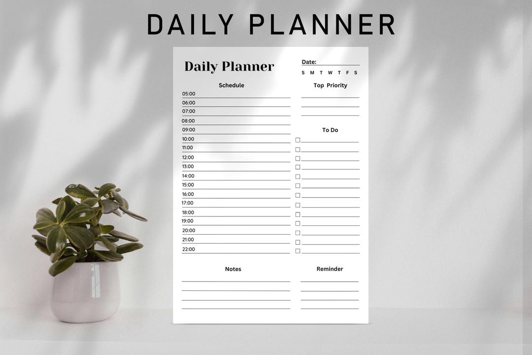 Minimalist Daily Planner Printable | Undated to Do List & Schedule | A4 ...