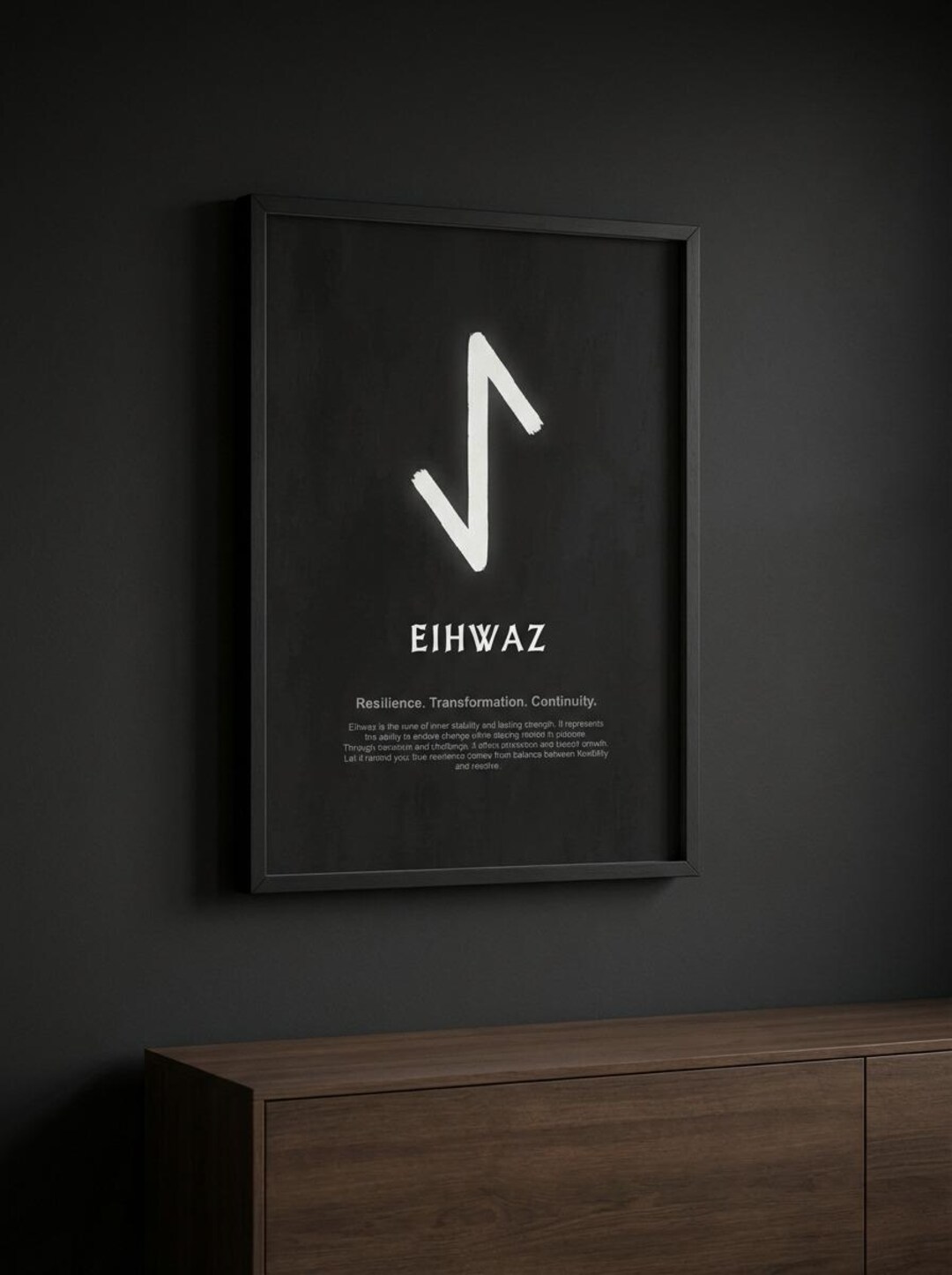 Eihwaz Rune Art Print | Norse Mythology Wall Decor - Etsy