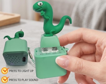USB Rechargeable Lizard Fidget Toy, Press Light Up Sound, Stress Relief Desk Accessory