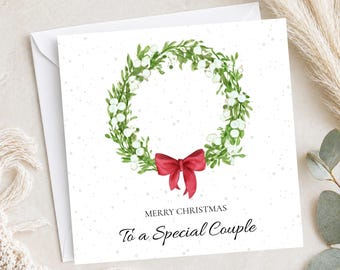 Personalised Christmas Card, Wreath Christmas Card, Custom Wreath Christmas Card, Christmas Card for Family, Friends