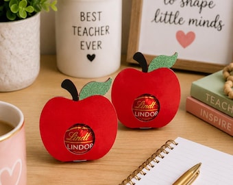 Glitter Thank You Teacher Apple Favour - Lindt Truffle Gift - End of Year/ Term