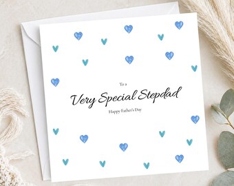 Personalised Father's Day Card for Stepdad | Heart Design, From Stepson Stepdaughter
