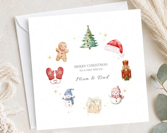 Personalised Christmas Card, Item Wreath Christmas Card, Custom Decoration Wreath Christmas Card, Christmas Card for Family, Friends